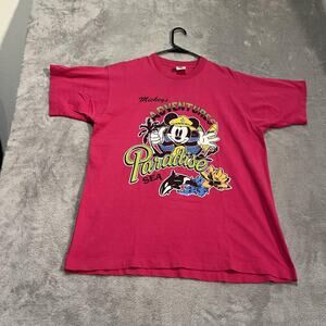 Vintage Mickey & Co Shirt Mens XL Adventures Paradise Sea Disney Made USA 90s